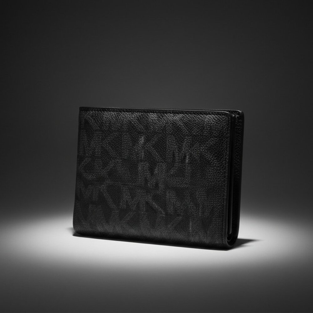 Michael Kors Men's Black Jet Leather Bifold Wallet Card Case NWT One Size 98 - Picture 5 of 9